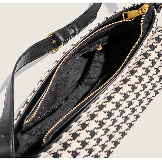 Retro Houndstooth Fashion Messenger Shoulder Bag