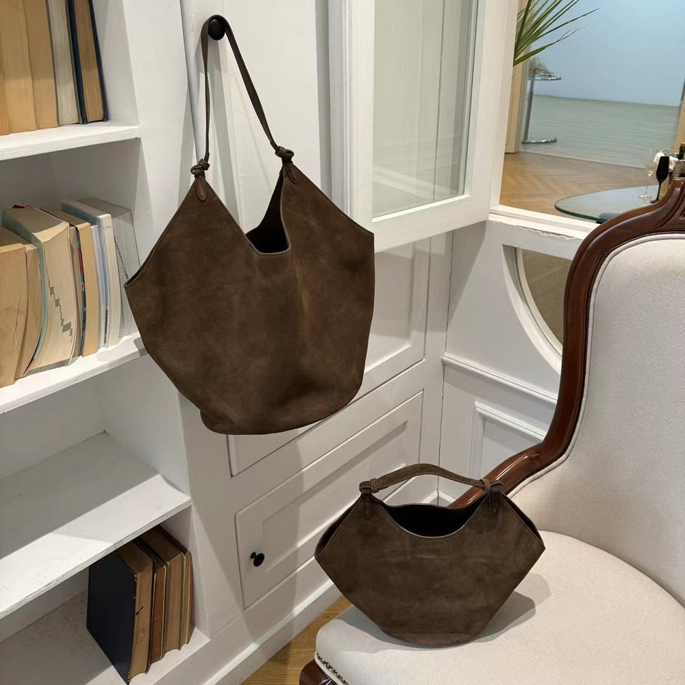 
                      
                        Suede Bucket Bag, Large Capacity Leather Purse
                      
                    