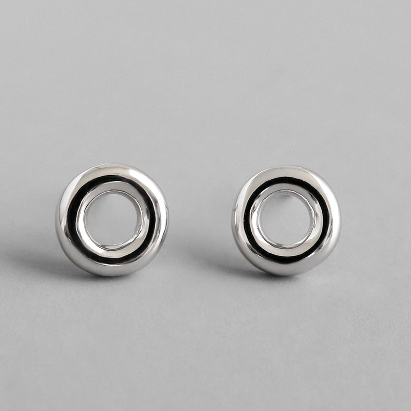 
                      
                        Simple Doughnut Geometry 925 Sterling Silver Stud Earrings
                      
                    