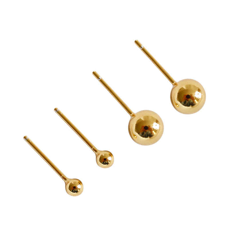 
                      
                        Minimalist Golden Beads 925 Sterling Silver Stud Earrings
                      
                    