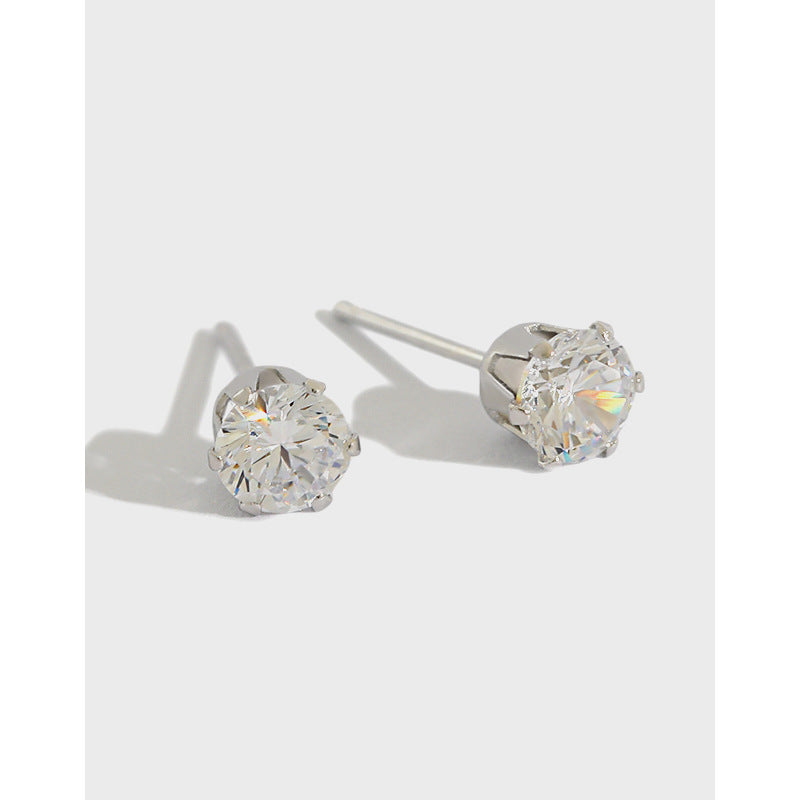 
                      
                        Simple Students Round CZ 925 Sterling Silver Stud Earrings
                      
                    