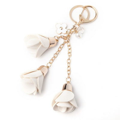 
                      
                        Creative Camellia Leather Tassel Key Chain
                      
                    