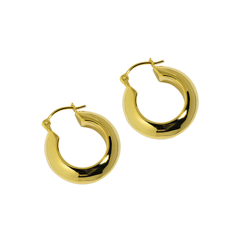 
                      
                        Women Simple Round Circle  925 Sterling Silver Hoop Earrings
                      
                    