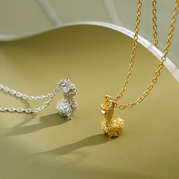 
                      
                        Cute Mini Alpaca Animal 925 Sterling Silver Necklace
                      
                    