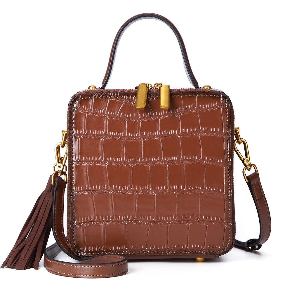 Croc Pattern Crossbody Handbag