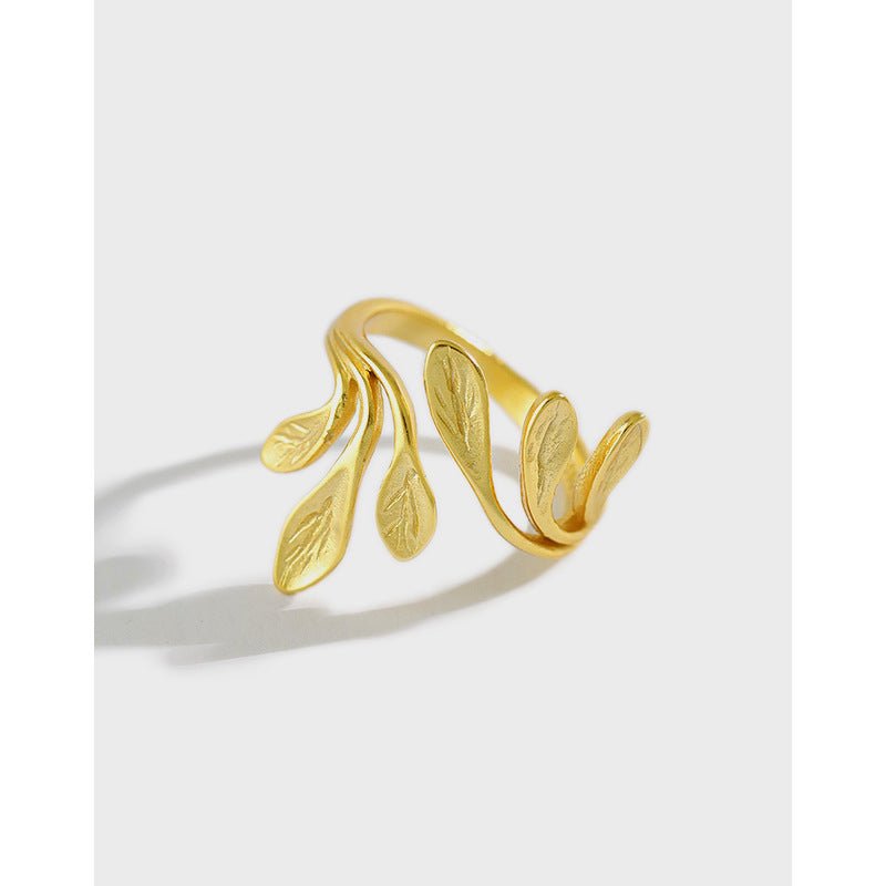 
                      
                        Fashion Olive Branch Leaves 925 Sterling Silver Adjustable Ring
                      
                    