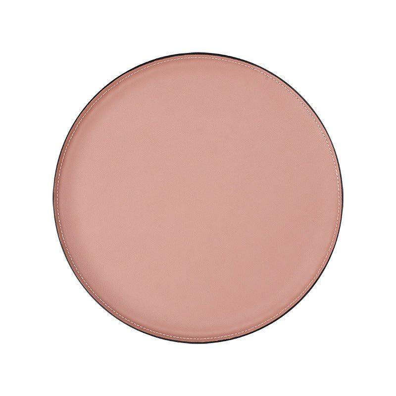 Luxury Style Leather Round Tray