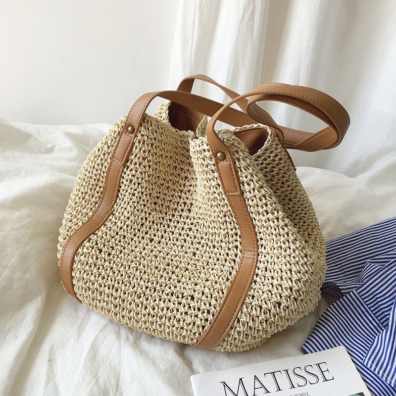 Retro Woven Straw Tote Bag