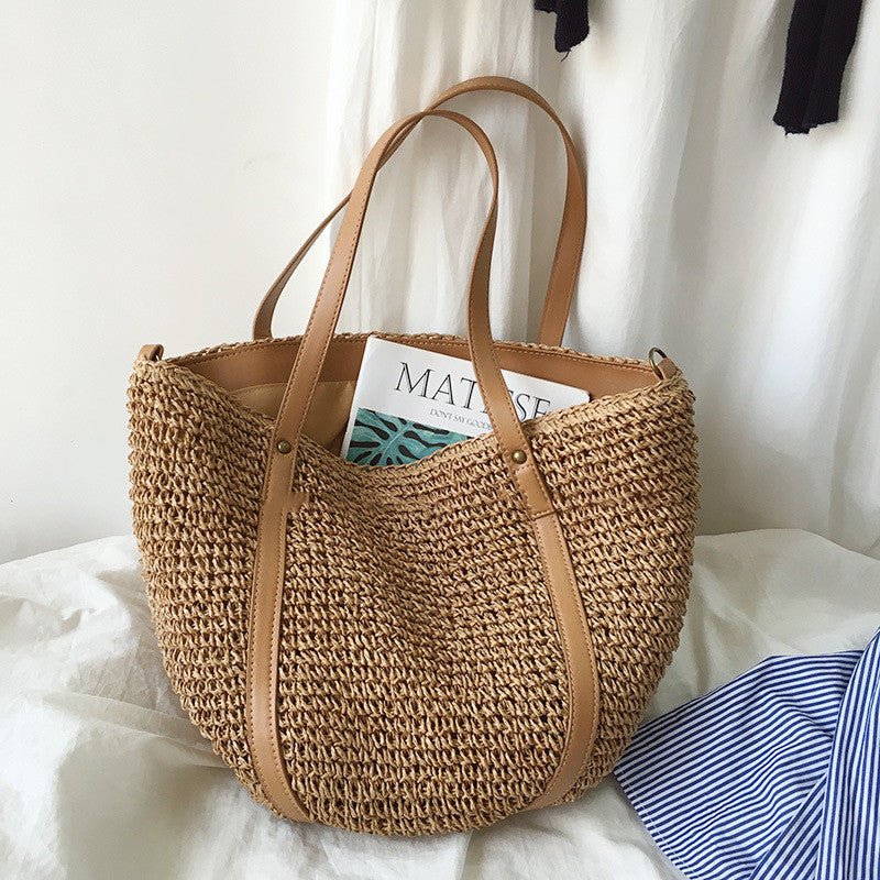 Retro Woven Straw Tote Bag